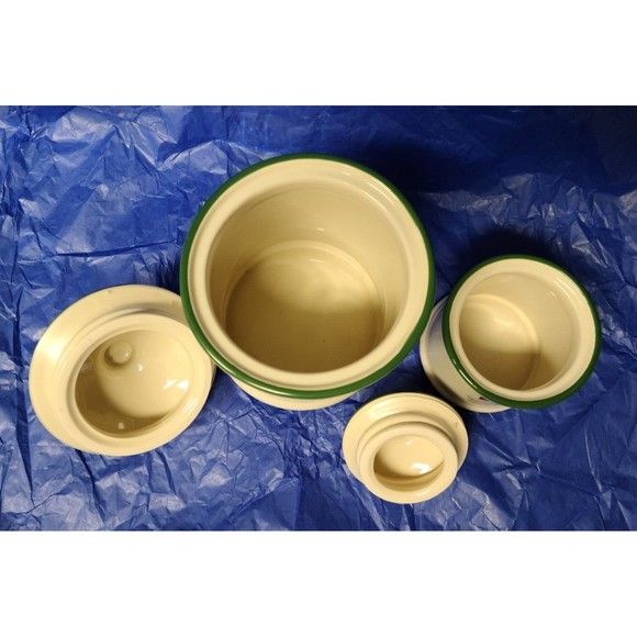 Cracker Barrel "Christmas in The Woods" Set of 2 Canisters/Jars Ivory Santa - Picture 4 of 4